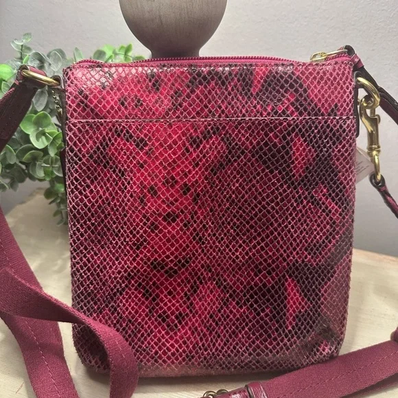 Coach Raspberry Python Leather Crossbody Bag - Picture 5 of 9